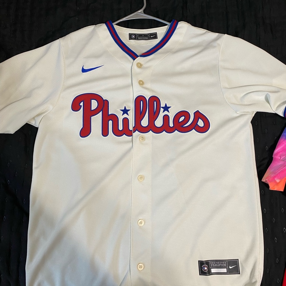 Nike Cream and Red Phillies Jersey